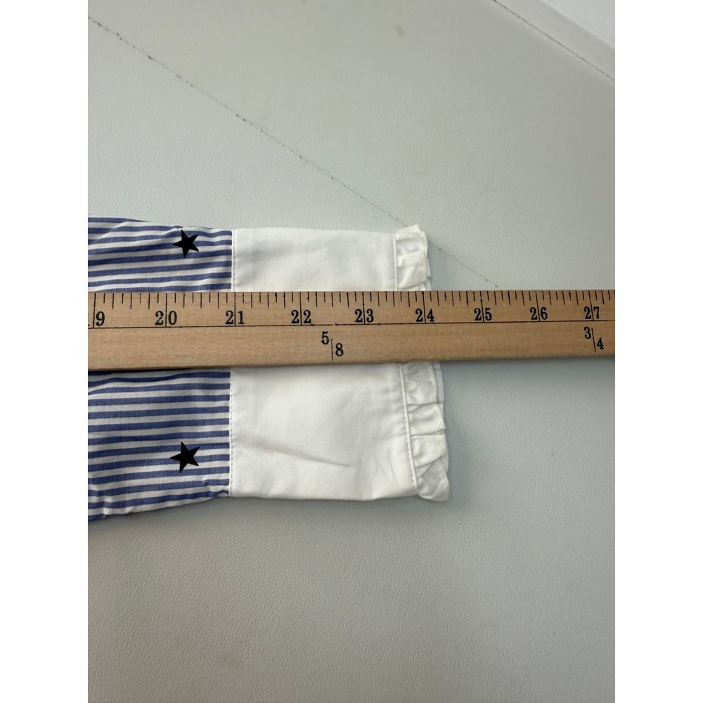 Kate Spade x Broome Street Blue Striped Stars Ruffle Womens Medium NEW Sample - Picture 8 of 12
